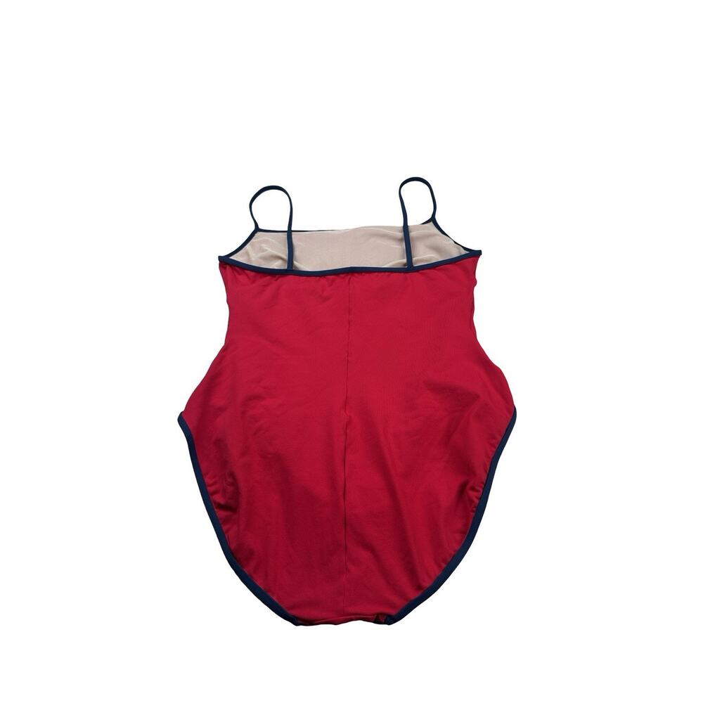 Vtg Ralph Lauren Sport One Piece Swimsuit Womens 14 Red High Cut Athletic USA - Picture 7 of 10